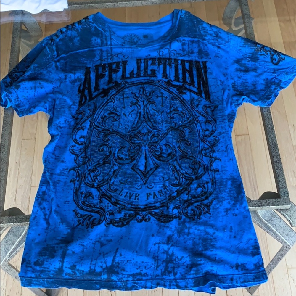 Blue and black Affliction Tee